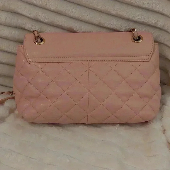 EUC DKNY PINK CROSSBODY VEGAN LEATHER HANDBAG PURSE - Picture 6 of 13